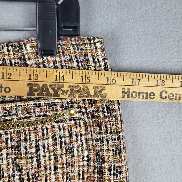Etcetera Womens Size 6 Crosshatch Tweed Pencil Skirt Black Brown Office Academia - Picture 2 of 11